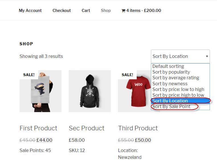 WooCommerce Products Sort and Display by Custom Filters